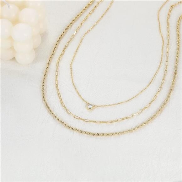 Gold Layered Diamond Necklace for Women - Picture 5 of 5